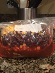 Chicken black bean corn salsa to freeze