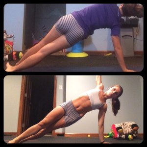 Side plank, PIYO progress