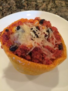 Leftovers for lunch, Quinoa stuffed peppers