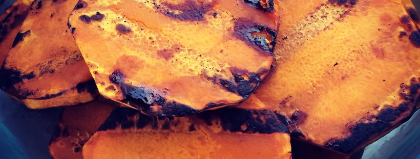 Grilled squash, grilled butternut squash, Maegan Blinka, honey glazed butternut squash, healthy dinner side, clean eating,