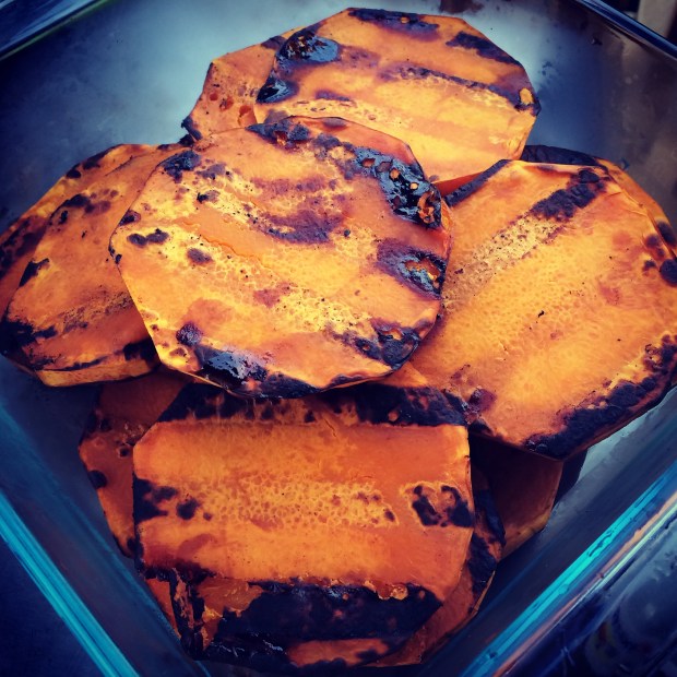 Grilled squash, grilled butternut squash, Maegan Blinka, honey glazed butternut squash, healthy dinner side, clean eating, 