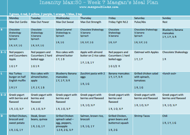 Insanity Max: 30 Meal Plan Week 7, Insanity Max 30 Week 6 do it anyway, Insanity Max: 30 week 6, Max out cardio, Maegan Blinka