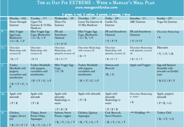 21 DFX Week 2 Meal Plan