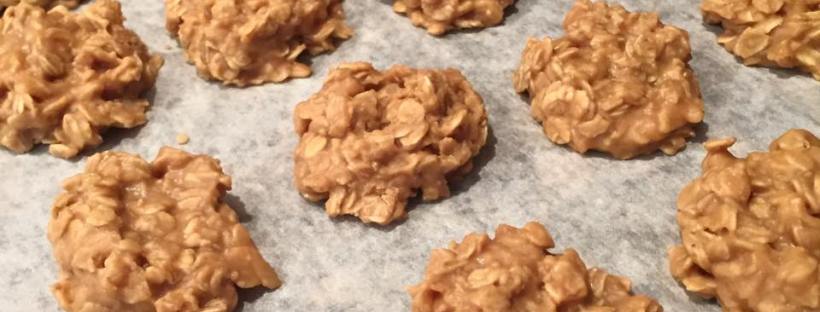 Peanut Butter cookie, easy cookie, cookies in under 20 minutes, fast cookie recipe, Peanut butter no bake, gluten free cookie, Maegan Blinka, oatmeal cookie recipe