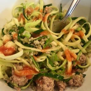 spicy zucchini quinoa bowl