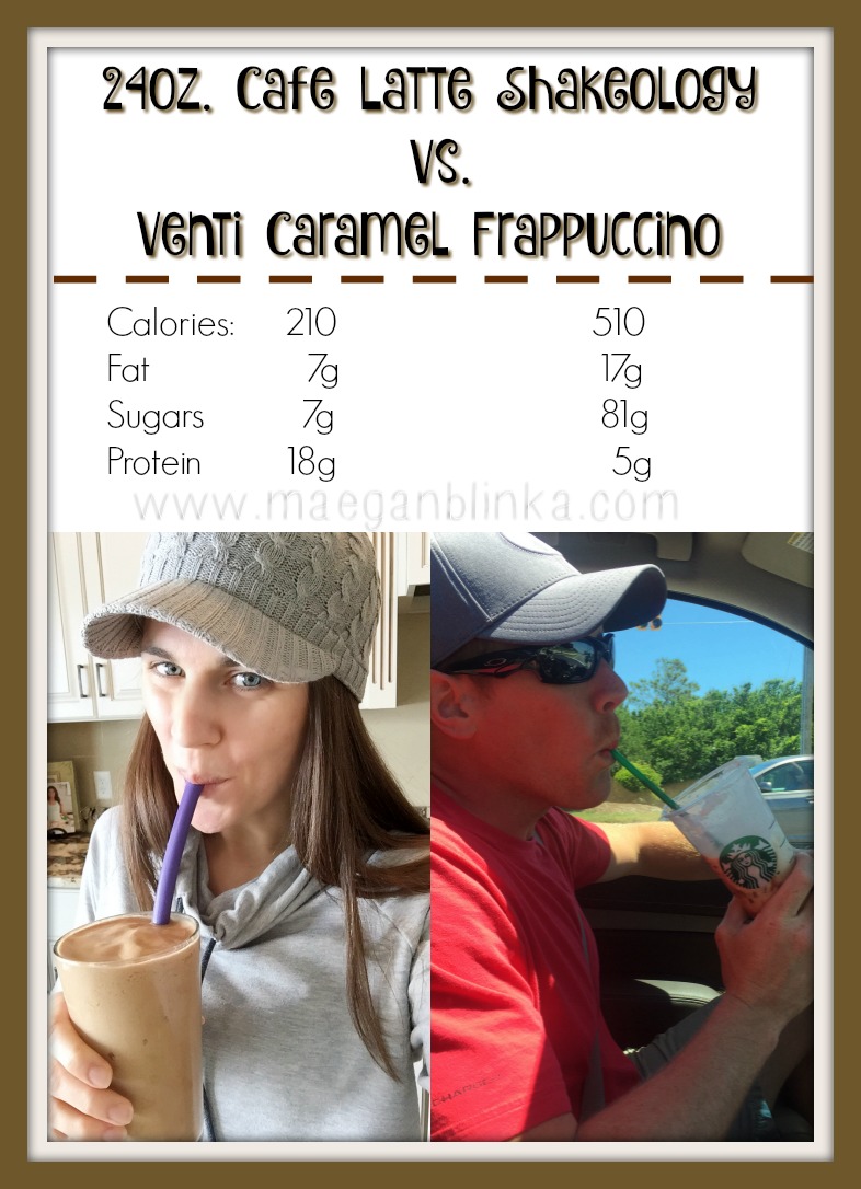 Maegan Blinka, Maegan Blinka recipes, Shakeology recipes, Megan Blinka, Cafe latte Shakeology vs Frappuccinos, Nutritional information for Cafe Latte Shakeology,