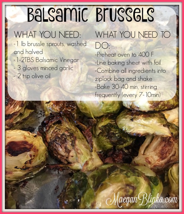 Maegan Blinka, Fit mom, Healthy mom, Megan Blinka, Roasted Brussel Sprouts, Healthy dinner side dishes, Brussel sprout ideas, Balsamic Brussel sprouts, How to roast Brussel Sprouts, MOPS, MOMS CLUB INTERNATIONAL