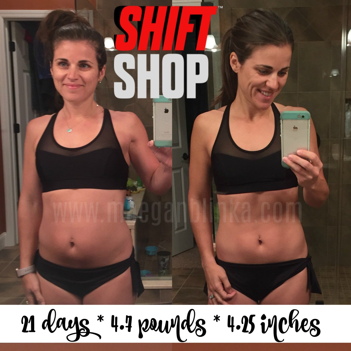 Maegan Blinka, Megan Blinka, Maegan Blinka Beachbody Coach, What is the Shift Shop, Chris Downing's new fitness program, Crossfit program you can do at home, Example Shift Shop meal plan, Shift Shop Meal plan example, Home fitness program, Results with home fitness programs, How to take before pictures, Posed before pictures for Shift Shop, Example meal plan shift shop, Shift Shop Meal Plan A, Shift Shop week 3 workout calendar, Speed 45, Strength 45, Progress results, 9 Day fitness results, Progress results with the Shift Shop, Final Round 1 results, 21 day home fitness results