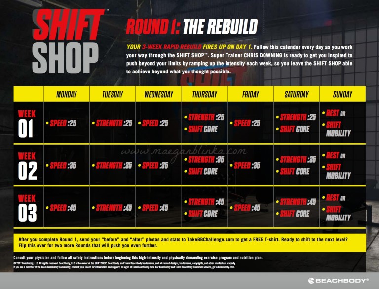 The Shift Shop Calendar & Example Meal Plans – Maegan Blinka