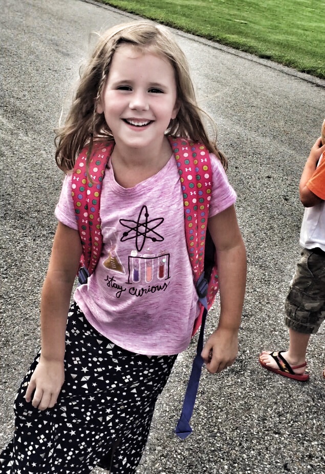 Aubrie back to school picture 2017 first grade