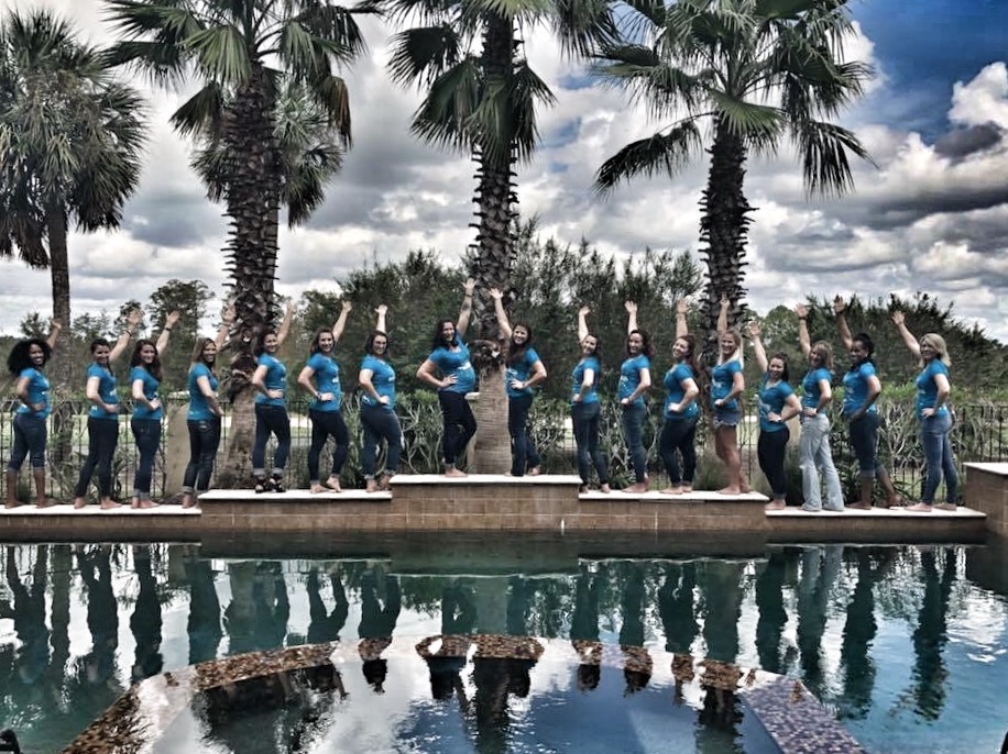 Maegan Blinka, Megan Blinka, What is Team beachbody Coaching, 2017 team retreat, what to do in Orlando, Favorite things of Disney's Epcot park, Where to find the frozen Dole Whip, Empowering women, Work from home job opportunity, Stay at home mom job opportunity, how to build an empire, girlbosses welcome,  blue champagne, group picture ideas, large team photo ideas