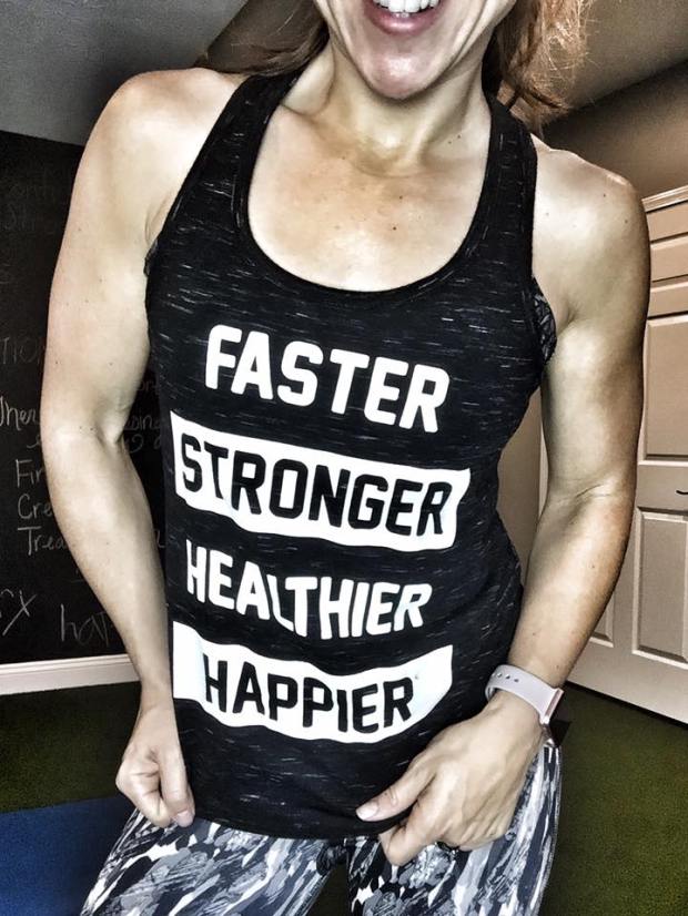 faster stronger healthier and happier tank top